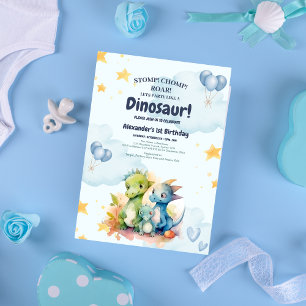 Invitation Dinosaur Stomp Chomp Rawr 1er anniversaire de fête