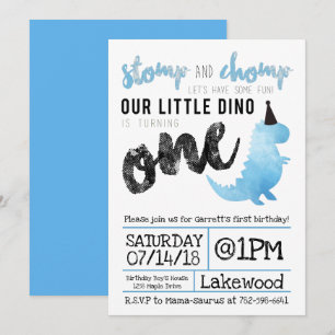 Invitation Dinosaur Stomp et Chomp Premier anniver