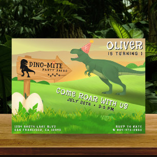 Invitation Dinosaur T-Rex Dino-Mite Anniversaire