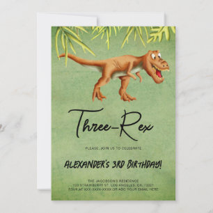 Invitation Dinosaur T Rex fête d'anniversaire