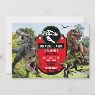Invitation Dinosaur T-Rex Jurassique Anniversaire T-Rex