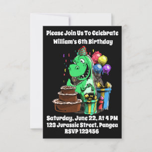 Invitation Dinosaur T Rex Tyrannosaurus Anniversaire Annivers