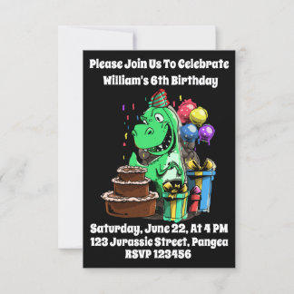 Invitation Dinosaur T Rex Tyrannosaurus Anniversaire Annivers