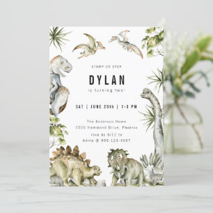 Invitation Dinosaur Thème Anniversaire