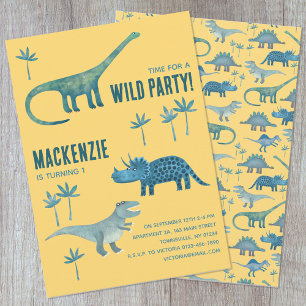 Invitation Dinosaur Thème Anniversaire de enfant Party