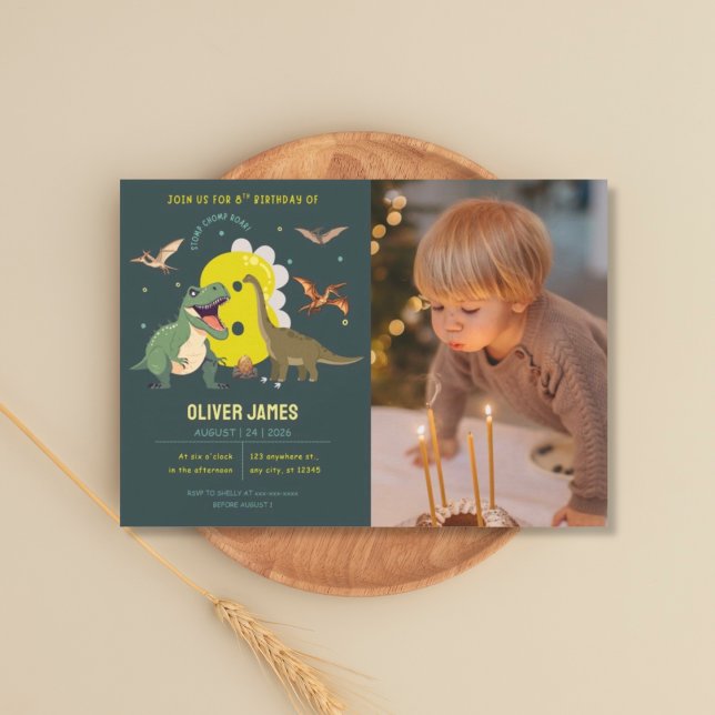 Invitation Dinosaur theme boy 8th birthday  (Créateur téléchargé)