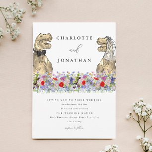 Invitation Dinosaur Thème Fleur sauvage