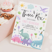 Dinosaur Trois Rex 3e fête d'anniversaire