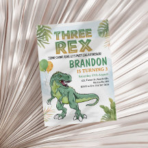 Dinosaur Trois Rex 3e fête d'anniversaire