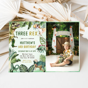 Invitation Dinosaur Trois Rex 3ème Anniversaire Photo