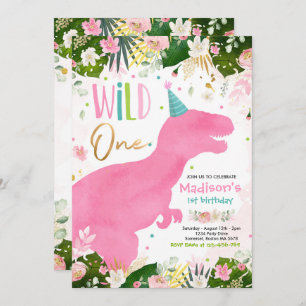Invitation Dinosaur Wild Un Anniversaire Dinosaur Rose Annive