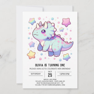 Invitation Dinosaure de rêve préhistorique 1er anniversaire