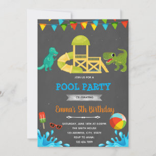 Invitation Dinosaure de toboggan