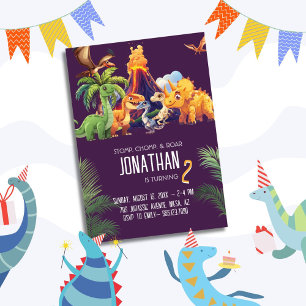 Invitation Dinosaure du rôti de compe de Stomp