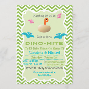 Invitation Dinosaure hachant l'invitation de baby shower