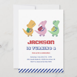 Invitation Dinosaure Mignonne Va À L'Anniversaire de enfant D