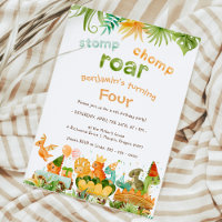 Dinosaure moderne Stomp Chomp Roar 4e anniversaire