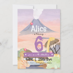 Invitation Dinosaure personnalisé 6ème anniversaire