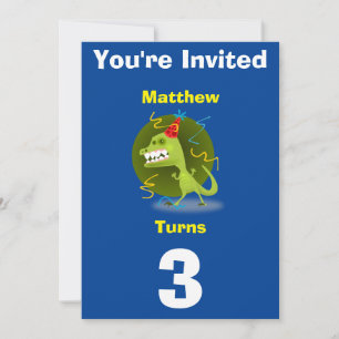 Invitation Dinosaure Personnalisé - Anniversaire a