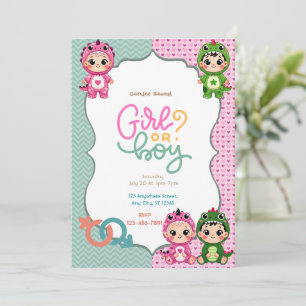 Invitation Dinosaure - Révélation de genre