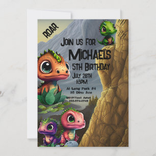 Invitation Dinosaure Thème Anniversaire,