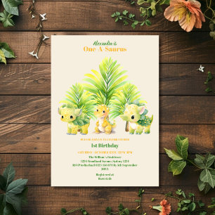 Invitation Dinosaure un-a-saurus 1er anniversaire