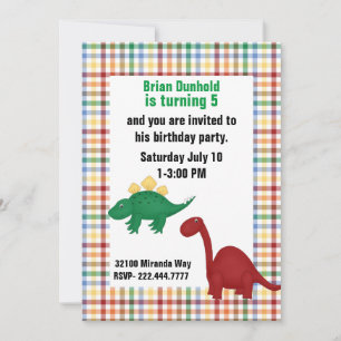 Invitation Dinosaures à la fête d'anniversaire