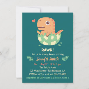 Invitation Dinosaures De La Rawr Cute Hattes Du Baby shower D