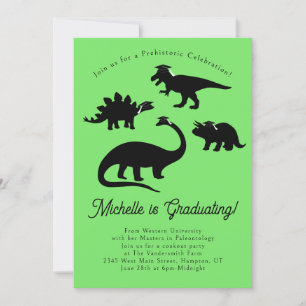 Invitation Dinosaures Graduation Party