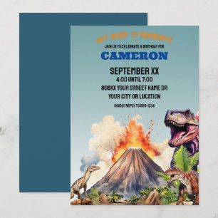 Invitation Dinosaures réalistes et volcan