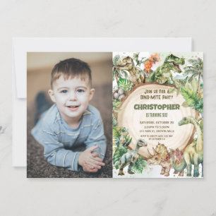 Invitation Dinosaures Verdure Dino-mite Anniversaire Photo