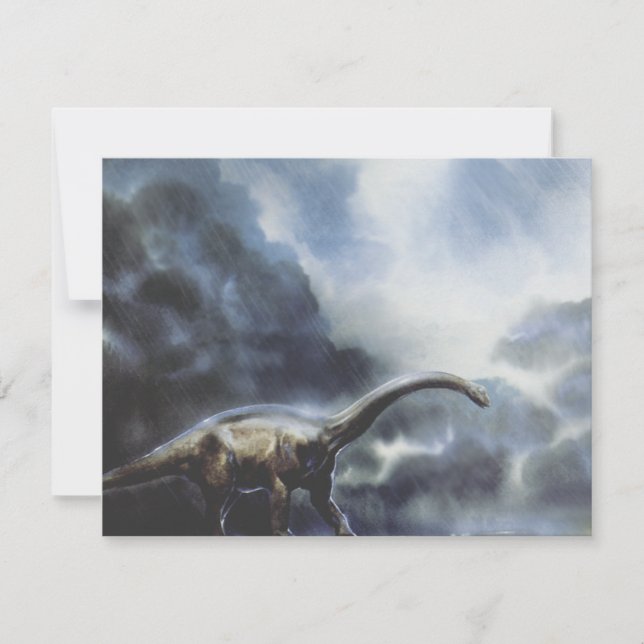 Invitation Dinosaures Vintage, Fête d'anniversaire Barapasaur (Devant)