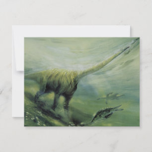 Invitation Dinosaures vintages, fête d'anniversaire de Brachi