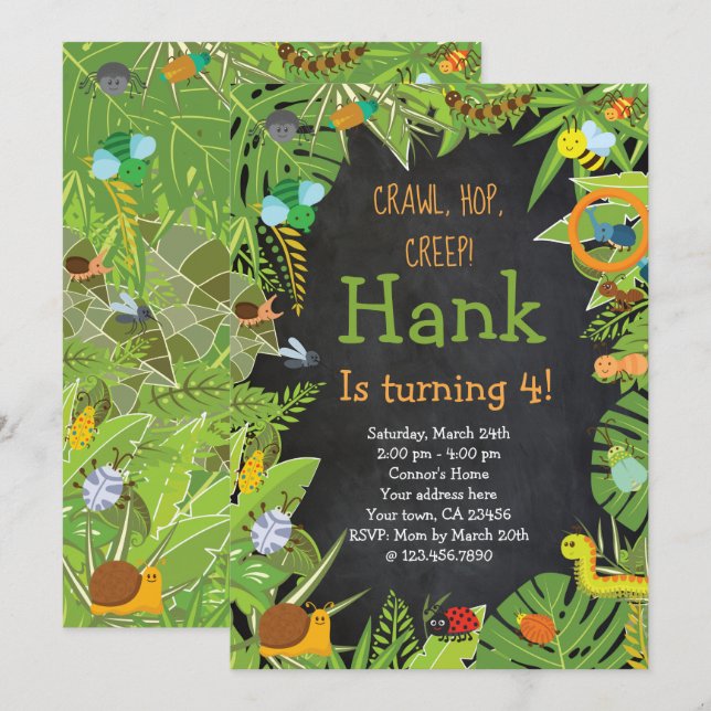 Invitation d'insecte d'insecte, tableau (Devant / Derrière)