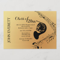 Invitation d'instrument de musique de cor de