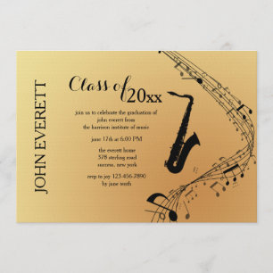 Invitation d'instrument de musique de saxophone