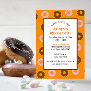 Invitation Dinuts Saupoudrés Toutes les occasions Orange Peti
