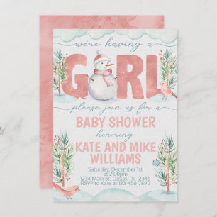 Invitation d'invitation de baby shower de fille de