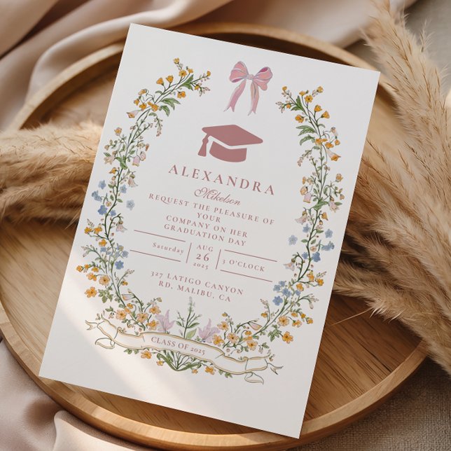 Invitation Diplôme Botanique Fleur Sauvage (Créateur téléchargé)