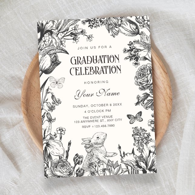 Invitation Diplôme botanique floral vintage (Créateur téléchargé)