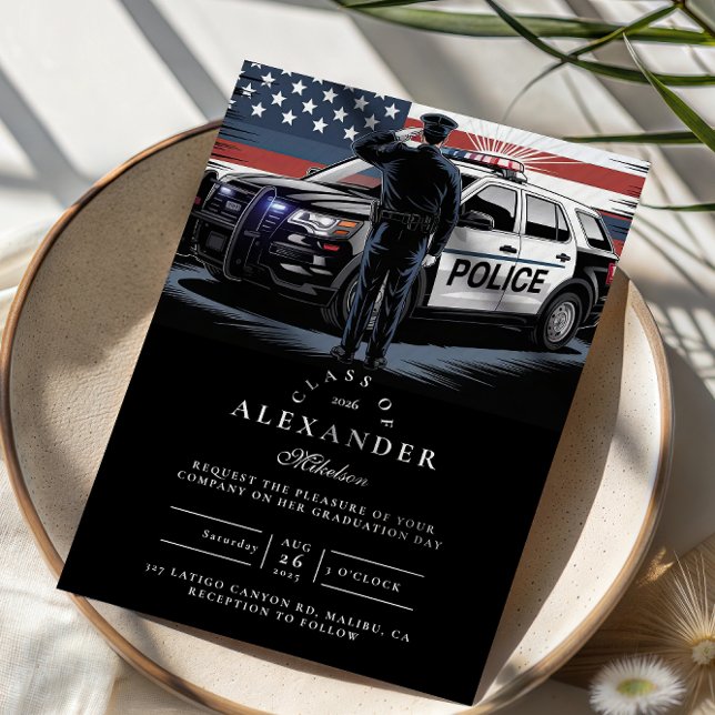 Invitation Diplôme d'agent de police patriotique (Créateur téléchargé)