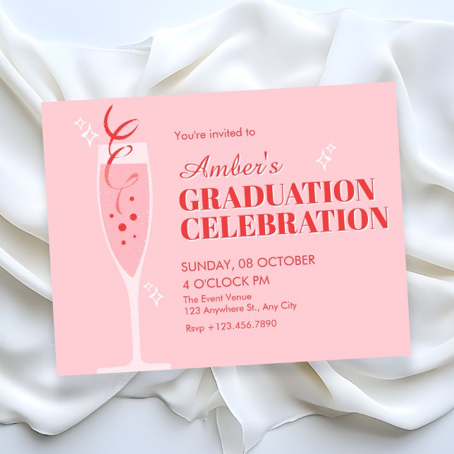 Invitation Diplôme de cocktail de champagne rose (Créateur téléchargé)