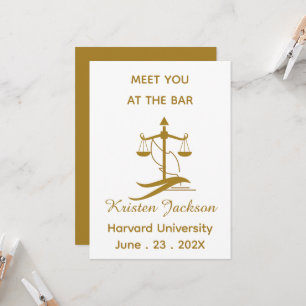 Invitation Diplômé de faculté de droit humour personnalisé 