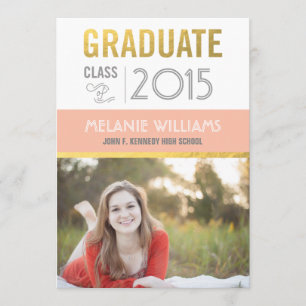 Invitation Diplômé de Faux Foil