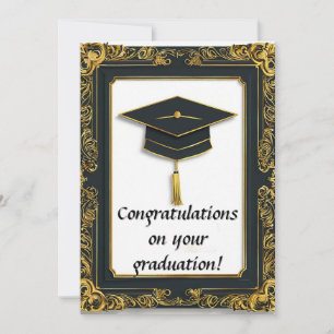 Invitation Diplôme de fin d'études élégant avec toque
