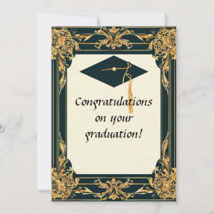 Invitation Diplôme de fin d'études élégant avec toque