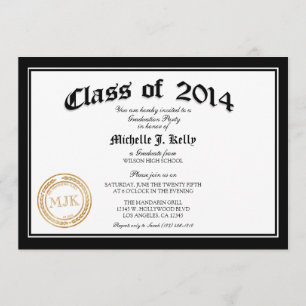 Invitation Diplôme de fin d'études en 2014