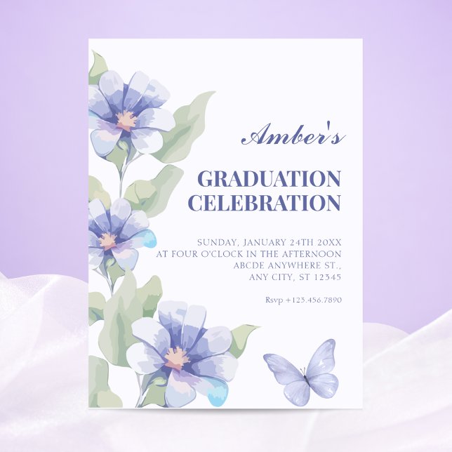 Invitation Diplôme de floraison florale violette (Créateur téléchargé)