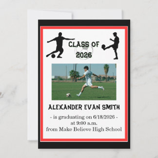 Invitation Diplôme de football de classe senior de sport mode