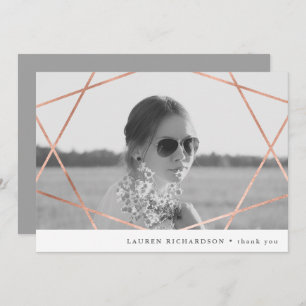 Invitation Diplôme de géo Faux Cuivre avec Merci photo